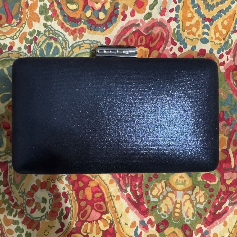 Nordstrom Sparkle Black Evening Clutch with Chain